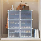 Modular six-compartment shoe cabinet with doors - suitable for hallways, bedrooms, or living rooms, space-saving and easy to assemble.