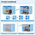 Modular six-compartment shoe cabinet with doors - suitable for hallways, bedrooms, or living rooms, space-saving and easy to assemble.