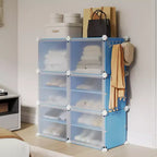 Modular six-compartment shoe cabinet with doors - suitable for hallways, bedrooms, or living rooms, space-saving and easy to assemble.