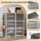 Modular six-compartment shoe cabinet with doors - suitable for hallways, bedrooms, or living rooms, space-saving and easy to assemble.