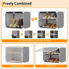 Modular six-compartment shoe cabinet with doors - suitable for hallways, bedrooms, or living rooms, space-saving and easy to assemble.