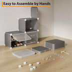 Modular six-compartment shoe cabinet with doors - suitable for hallways, bedrooms, or living rooms, space-saving and easy to assemble.