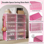 Modular six-compartment shoe cabinet with doors - suitable for hallways, bedrooms, or living rooms, space-saving and easy to assemble.