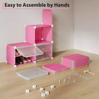 Modular six-compartment shoe cabinet with doors - suitable for hallways, bedrooms, or living rooms, space-saving and easy to assemble.