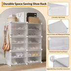 Modular six-compartment shoe cabinet with doors - suitable for hallways, bedrooms, or living rooms, space-saving and easy to assemble.