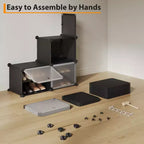 Modular six-compartment shoe cabinet with doors - suitable for hallways, bedrooms, or living rooms, space-saving and easy to assemble.