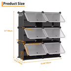 Modular six-compartment shoe cabinet with doors - suitable for hallways, bedrooms, or living rooms, space-saving and easy to assemble.