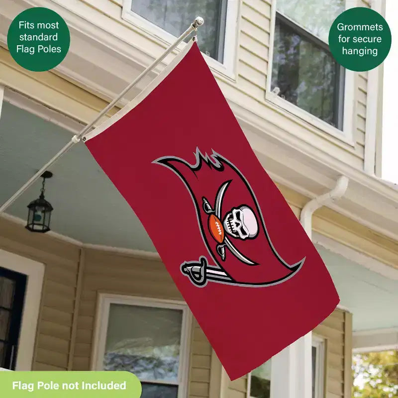 NFL Tampa Bay Buccaneers 3 x 5 Outdoor Durable House Flag with Grommets | Sport Team Flag & Banner | Indoor Wall Decor Flag