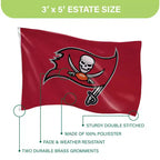 NFL Tampa Bay Buccaneers 3 x 5 Outdoor Durable House Flag with Grommets | Sport Team Flag & Banner | Indoor Wall Decor Flag