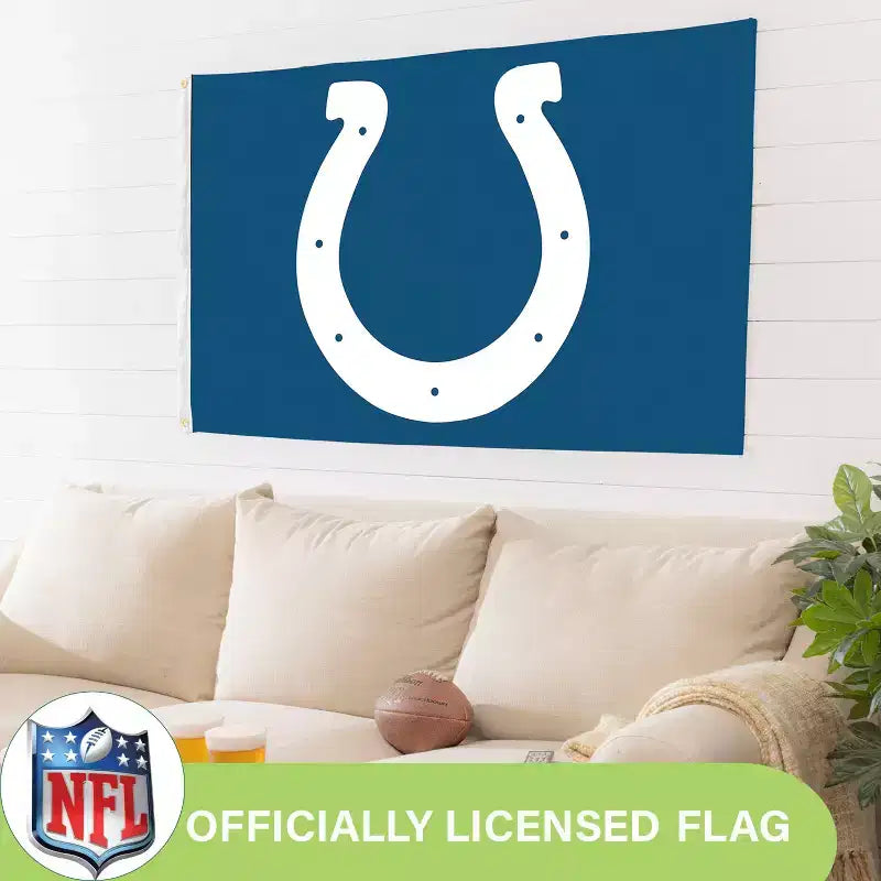 NFL Indianapolis Colts 3 x 5 Outdoor Durable House Flag with Grommets | Sport Team Flag & Banner | Indoor Wall Decor Flag