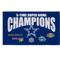 NFL Dallas Cowboys Multi-Win Superbowl Champions 3x5 Flag for Outside with Grommets | Outdoor & Indoor | Heavy Duty Flag & Banner