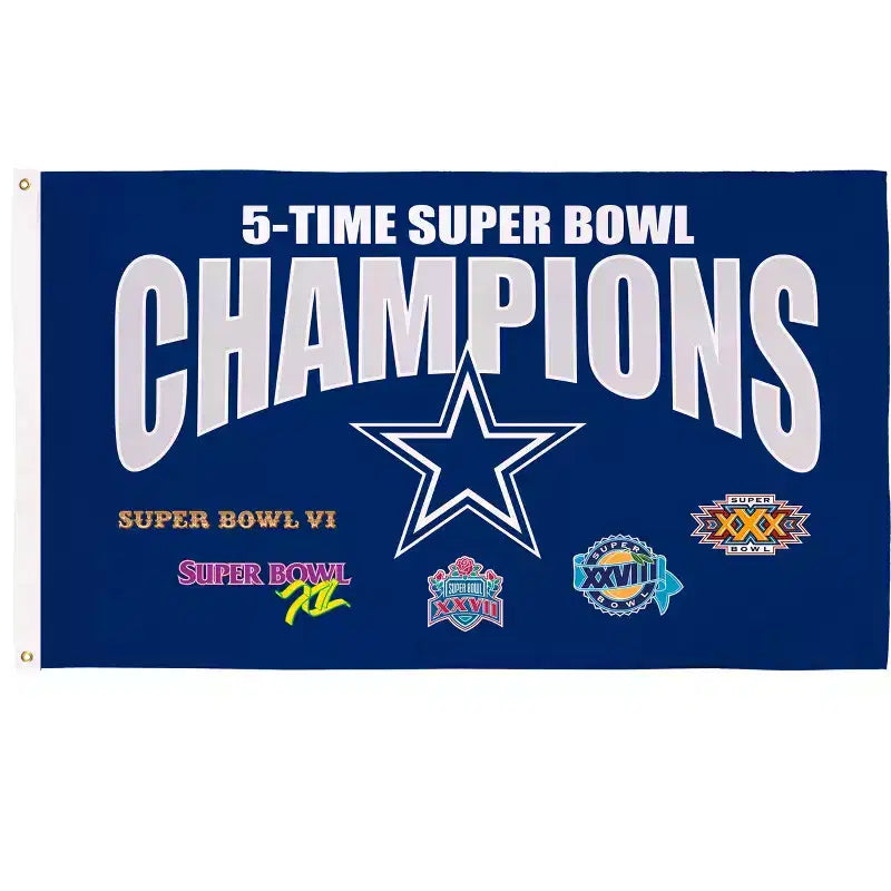 NFL Dallas Cowboys Multi-Win Superbowl Champions 3x5 Flag for Outside with Grommets | Outdoor & Indoor | Heavy Duty Flag & Banner
