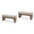 Amazonia 2-Piece All-Weather Resistant Wicker Patio Picnic Bench Set w/Cushion