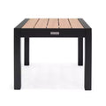 Amazonia Rust-Free Aluminum w/ Wooden texture Patio Square Side Table Black