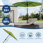 10FT Patio Umbrella with Crank Lift & Push Button Tilt  8 Sturdy Ribs, sun protection factor 50+ UV Protection, Waterproof Outdoor Market Parasol