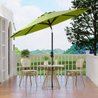 10FT Patio Umbrella with Crank Lift & Push Button Tilt  8 Sturdy Ribs, sun protection factor 50+ UV Protection, Waterproof Outdoor Market Parasol
