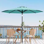 10FT Patio Umbrella with Crank Lift & Push Button Tilt  8 Sturdy Ribs, sun protection factor 50+ UV Protection, Waterproof Outdoor Market Parasol