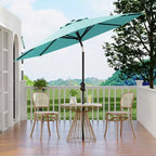 10FT Patio Umbrella with Crank Lift & Push Button Tilt  8 Sturdy Ribs, sun protection factor 50+ UV Protection, Waterproof Outdoor Market Parasol