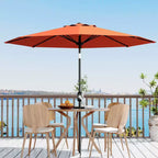 10FT Patio Umbrella with Crank Lift & Push Button Tilt  8 Sturdy Ribs, sun protection factor 50+ UV Protection, Waterproof Outdoor Market Parasol