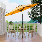 10FT Patio Umbrella with Crank Lift & Push Button Tilt  8 Sturdy Ribs, sun protection factor 50+ UV Protection, Waterproof Outdoor Market Parasol
