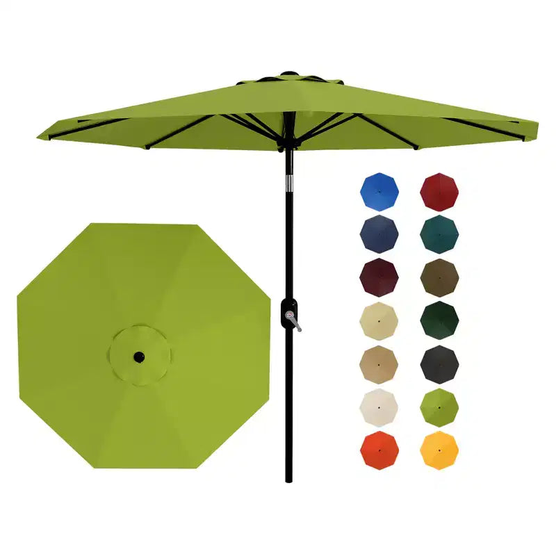 10FT Patio Umbrella with Crank Lift & Push Button Tilt  8 Sturdy Ribs, sun protection factor 50+ UV Protection, Waterproof Outdoor Market Parasol