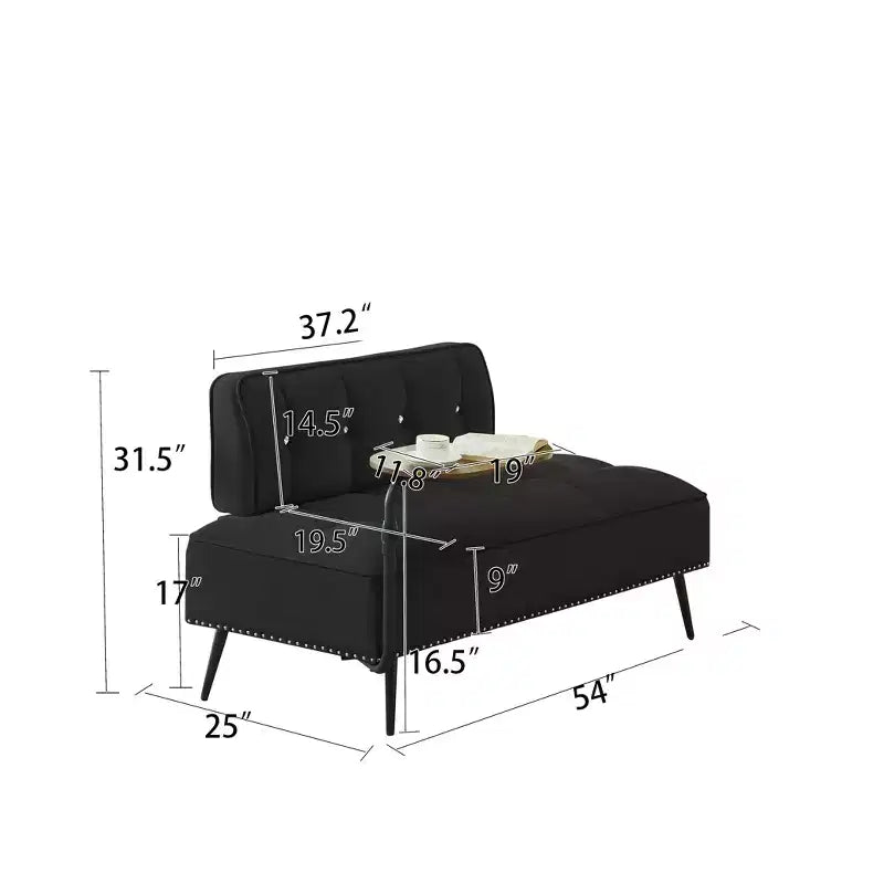 GDFStudio Lenee Velvet Loveseat with 360 Swivel Tablet Stand and Nailhead Trim