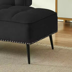 GDFStudio Lenee Velvet Loveseat with 360 Swivel Tablet Stand and Nailhead Trim