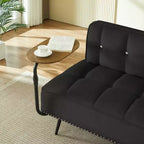 GDFStudio Lenee Velvet Loveseat with 360 Swivel Tablet Stand and Nailhead Trim