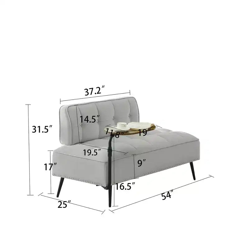 GDFStudio Lenee Velvet Loveseat with 360 Swivel Tablet Stand and Nailhead Trim