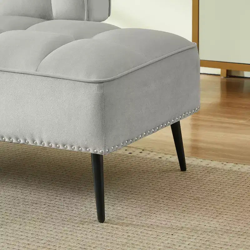 GDFStudio Lenee Velvet Loveseat with 360 Swivel Tablet Stand and Nailhead Trim