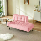 GDFStudio Lenee Velvet Loveseat with 360 Swivel Tablet Stand and Nailhead Trim