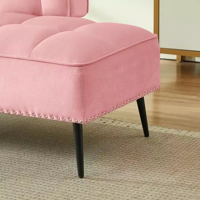 GDFStudio Lenee Velvet Loveseat with 360 Swivel Tablet Stand and Nailhead Trim