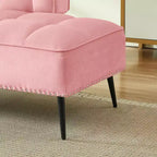 GDFStudio Lenee Velvet Loveseat with 360 Swivel Tablet Stand and Nailhead Trim
