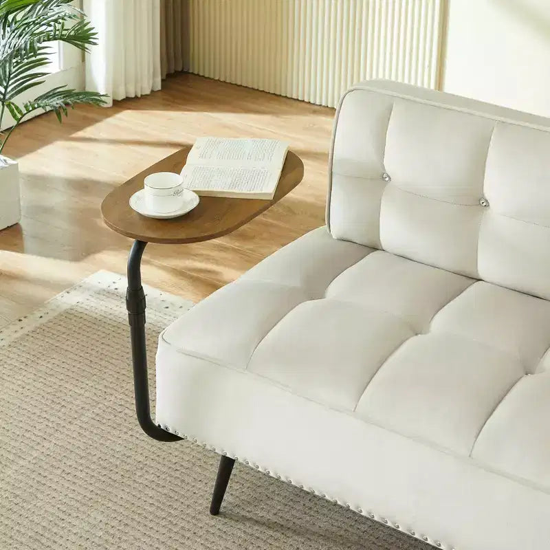 GDFStudio Lenee Velvet Loveseat with 360 Swivel Tablet Stand and Nailhead Trim