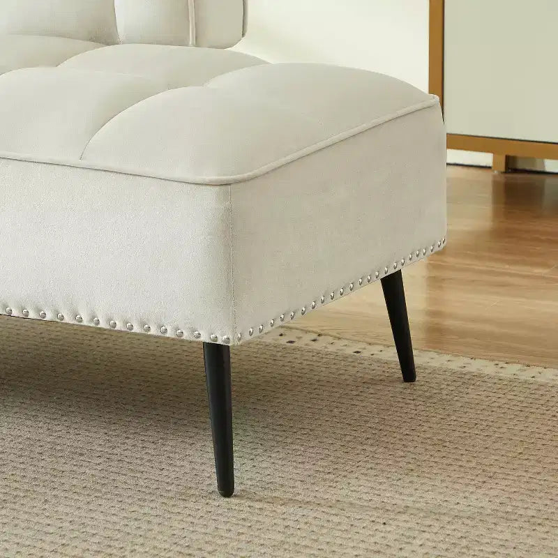 GDFStudio Lenee Velvet Loveseat with 360 Swivel Tablet Stand and Nailhead Trim