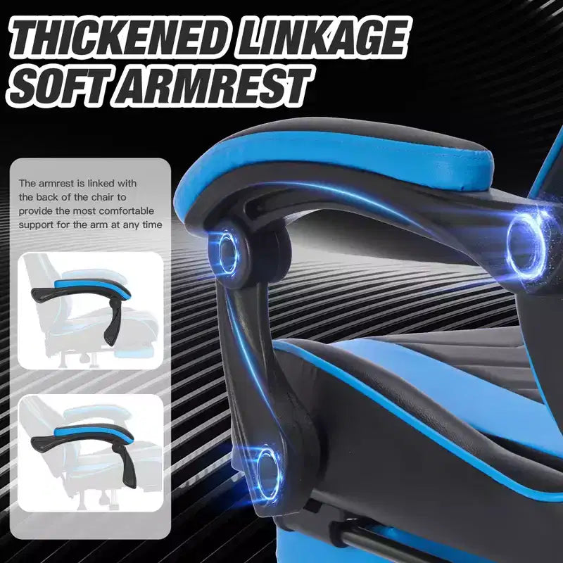 Gaming Chair with Footrest, Ergonomic Computer Chair with Headrest & Lumbar Support, Breathable Height Adjustable Game Chair for Home&Office