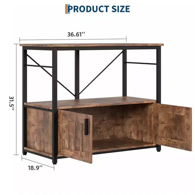 Heavy Duty Aquarium Stand for 40-50 Gallon Tank  Metal & Wood Cabinet, Holds 660lbs, Storage for Fish Accessories, Stylish Organizer for Home