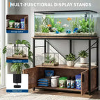 Heavy Duty Aquarium Stand for 40-50 Gallon Tank  Metal & Wood Cabinet, Holds 660lbs, Storage for Fish Accessories, Stylish Organizer for Home