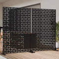 PexFix Outdoor Privacy Screen Metal Decorative Privacy Fence with Cutout Design Freestanding & Movable Weatherproof Room Divider for Patio Garden