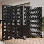PexFix Outdoor Privacy Screen Metal Decorative Privacy Fence with Cutout Design Freestanding & Movable Weatherproof Room Divider for Patio Garden