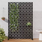 PexFix Outdoor Privacy Screen Metal Decorative Privacy Fence with Cutout Design Freestanding & Movable Weatherproof Room Divider for Patio Garden
