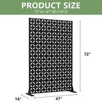 PexFix Outdoor Privacy Screen Metal Decorative Privacy Fence with Cutout Design Freestanding & Movable Weatherproof Room Divider for Patio Garden