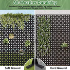 PexFix Outdoor Privacy Screen Metal Decorative Privacy Fence with Cutout Design Freestanding & Movable Weatherproof Room Divider for Patio Garden