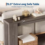 COZONY 70.9 Narrow Farmhouse Console Table, Rustic Wooden Sofa Table for Entryway or Living Room