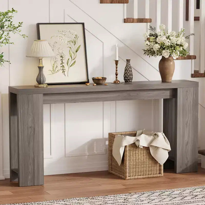 COZONY 70.9 Narrow Farmhouse Console Table, Rustic Wooden Sofa Table for Entryway or Living Room