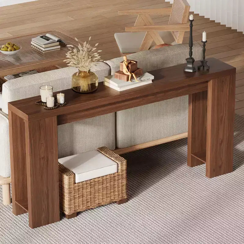 COZONY 70.9 Narrow Farmhouse Console Table, Rustic Wooden Sofa Table for Entryway or Living Room
