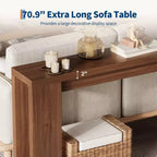 COZONY 70.9 Narrow Farmhouse Console Table, Rustic Wooden Sofa Table for Entryway or Living Room