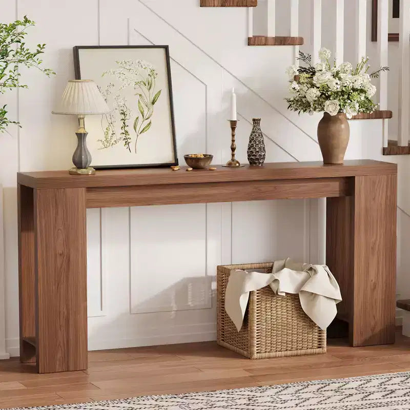 COZONY 70.9 Narrow Farmhouse Console Table, Rustic Wooden Sofa Table for Entryway or Living Room
