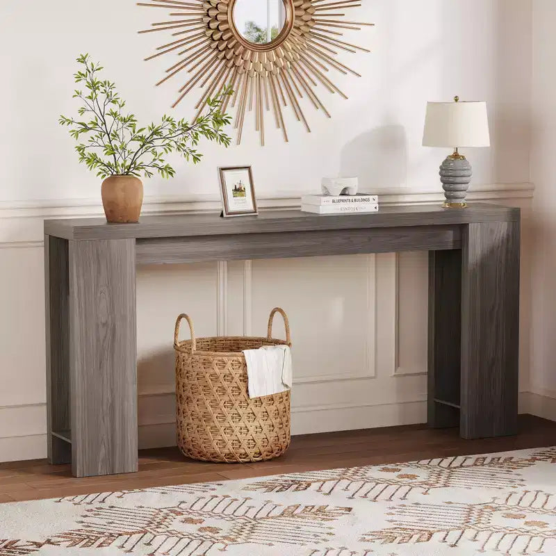COZONY 70.9 Narrow Farmhouse Console Table, Rustic Wooden Sofa Table for Entryway or Living Room