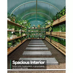 Walk-In Greenhouse Tunnel,Galvanized Steel Frame with 8 Mesh Ventilation Windows, Roll-Up Zipper Door, Durable PE Cover for Vegetables Flowers